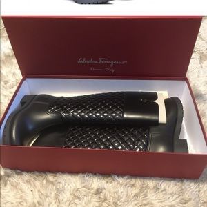 Authentic Salvatore Ferragamo Raphael Quilted Boot